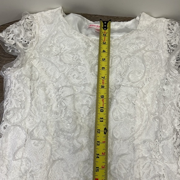 Betsy Johnson Vintage Lace Overlayed Cap Sleeve Mini Dress Size 10 - Picture 12 of 13